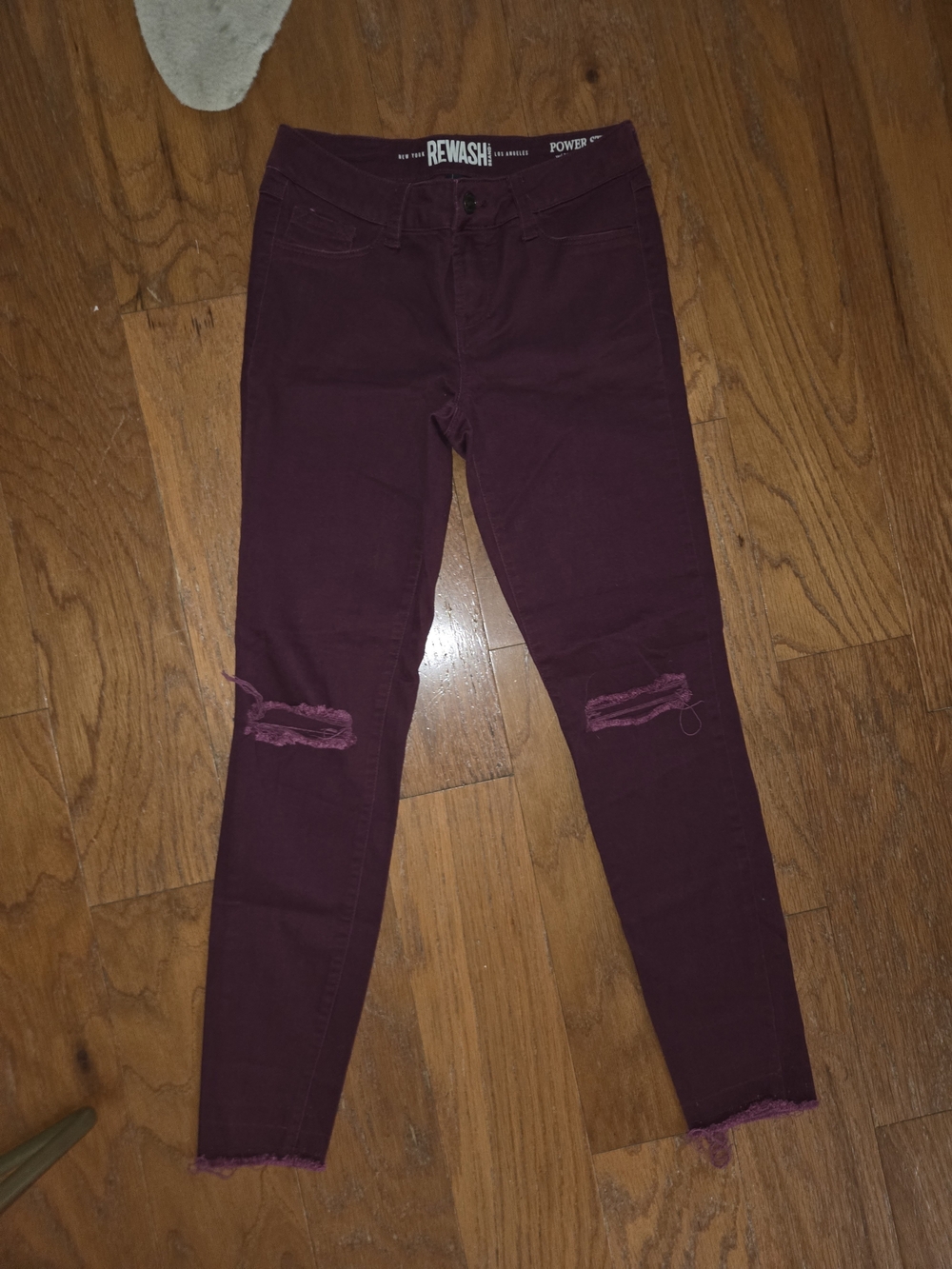 Rewash Burgundy Distressed Skinny Jeans